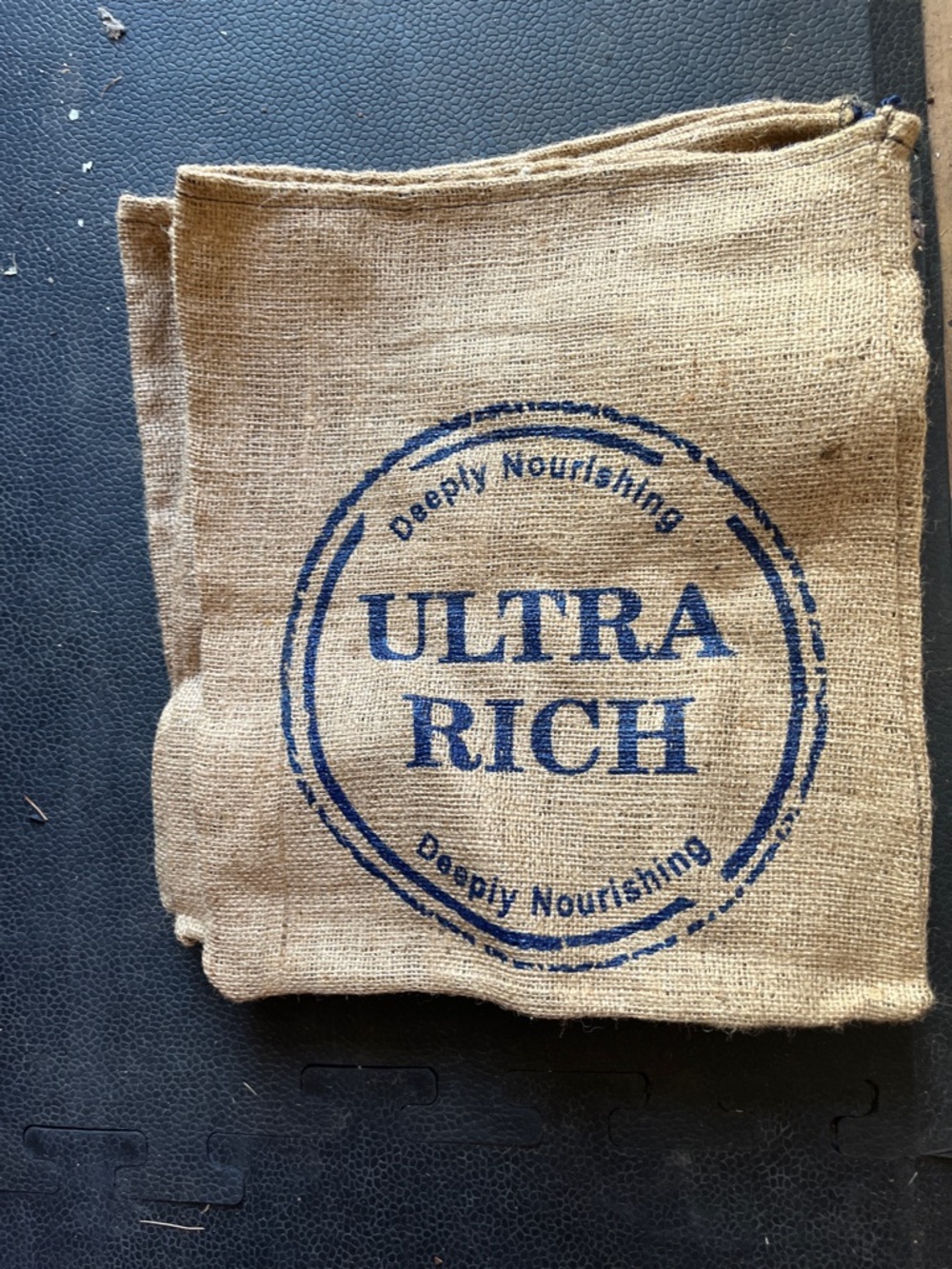 Ultra Rich Burlap Sack with Blue Logo 14”x25 (8 bag bundle)